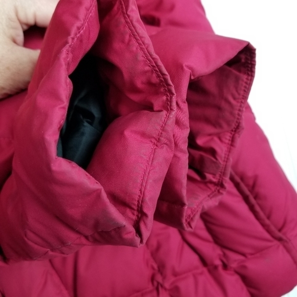 Eddie Bauer Quilted Goose Down Puffer Jacket Faux Fur Collar Pink Women's Medium - Picture 8 of 12